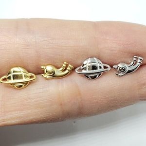 Sterling Silver Astronaut Earrings Space Saturn Earrings